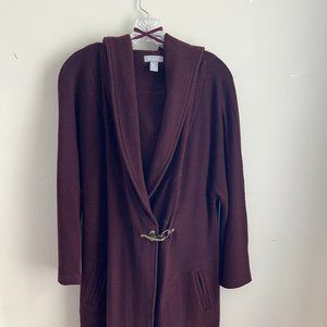 Kenar Burgundy 100% Wool Cardigan